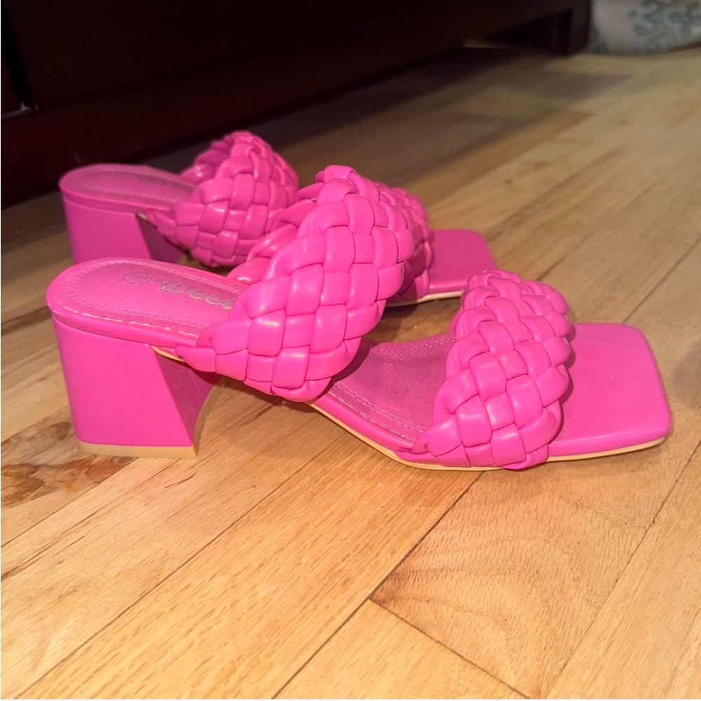 Pink Braided Women's Heels